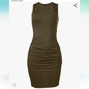 Venus Midi Bodycon Knee Length Green Dress Size Large